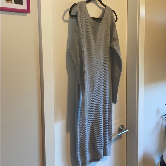 RW CO. Grey Sweater Cold Shoulder Dress - Picture 5 of 6